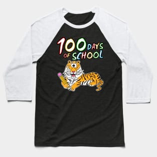 100 Days Of School Tiger Kindergarten Teacher 2022 Baseball T-Shirt